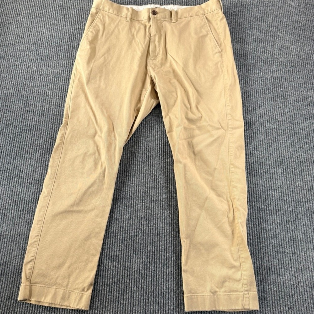 J.Crew Flex Straight Fit Chino Pants Mens 36x30 Khaki Tan Cotton Stretch